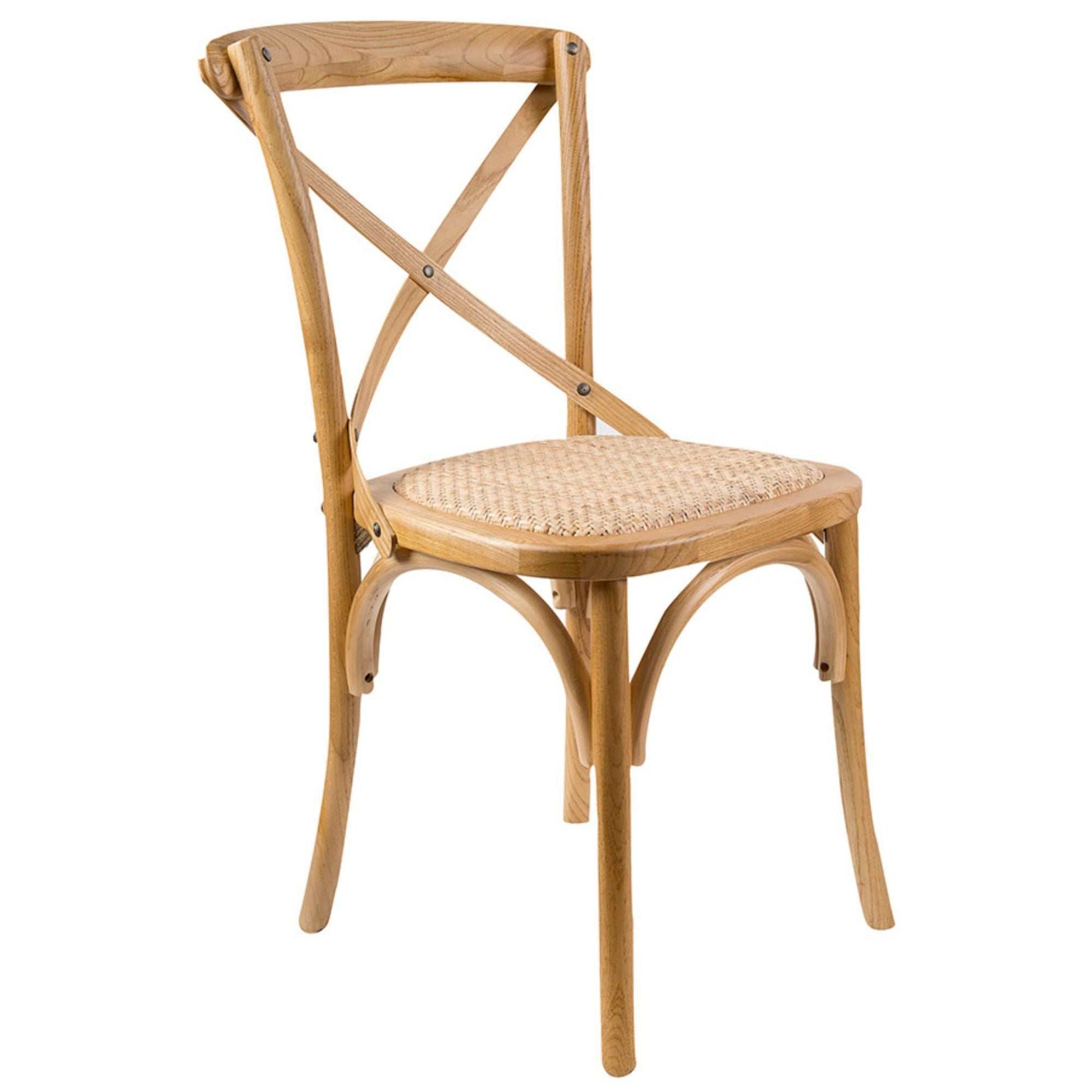 Aster Crossback Dining Chair Set of 6 Solid Birch Timber Wood Ratan Se