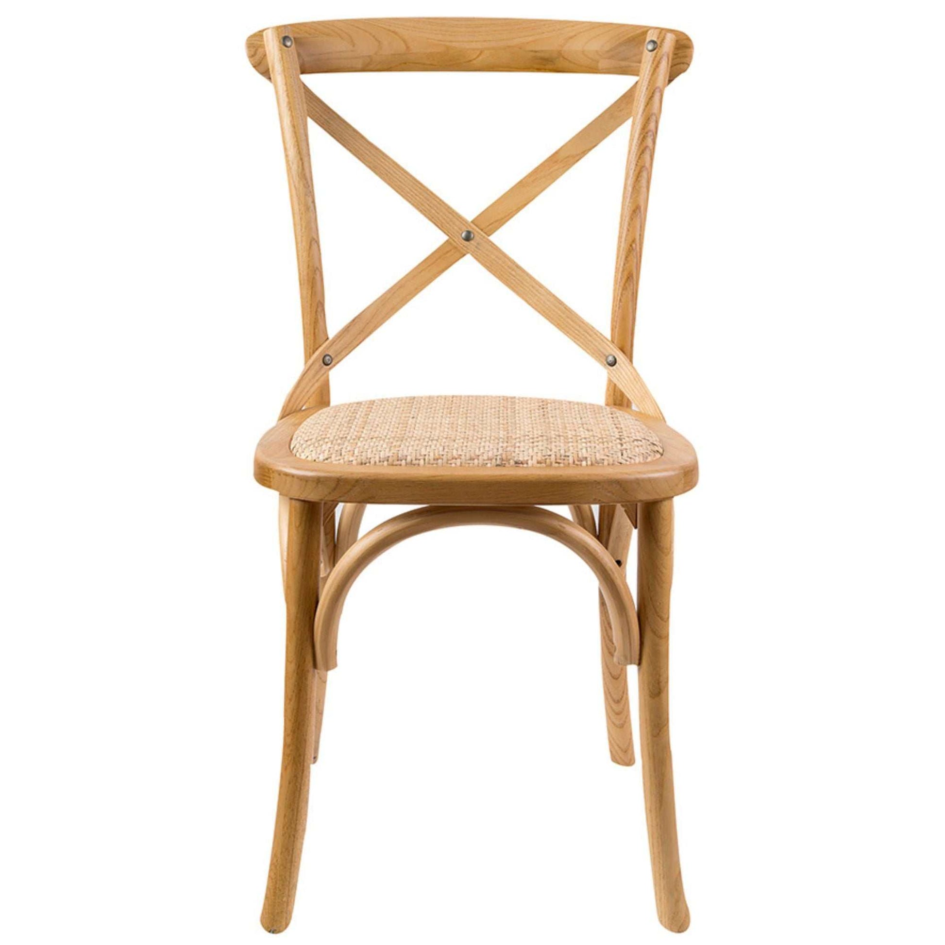 Aster Crossback Dining Chair Set of 6 Solid Birch Timber Wood Ratan Se