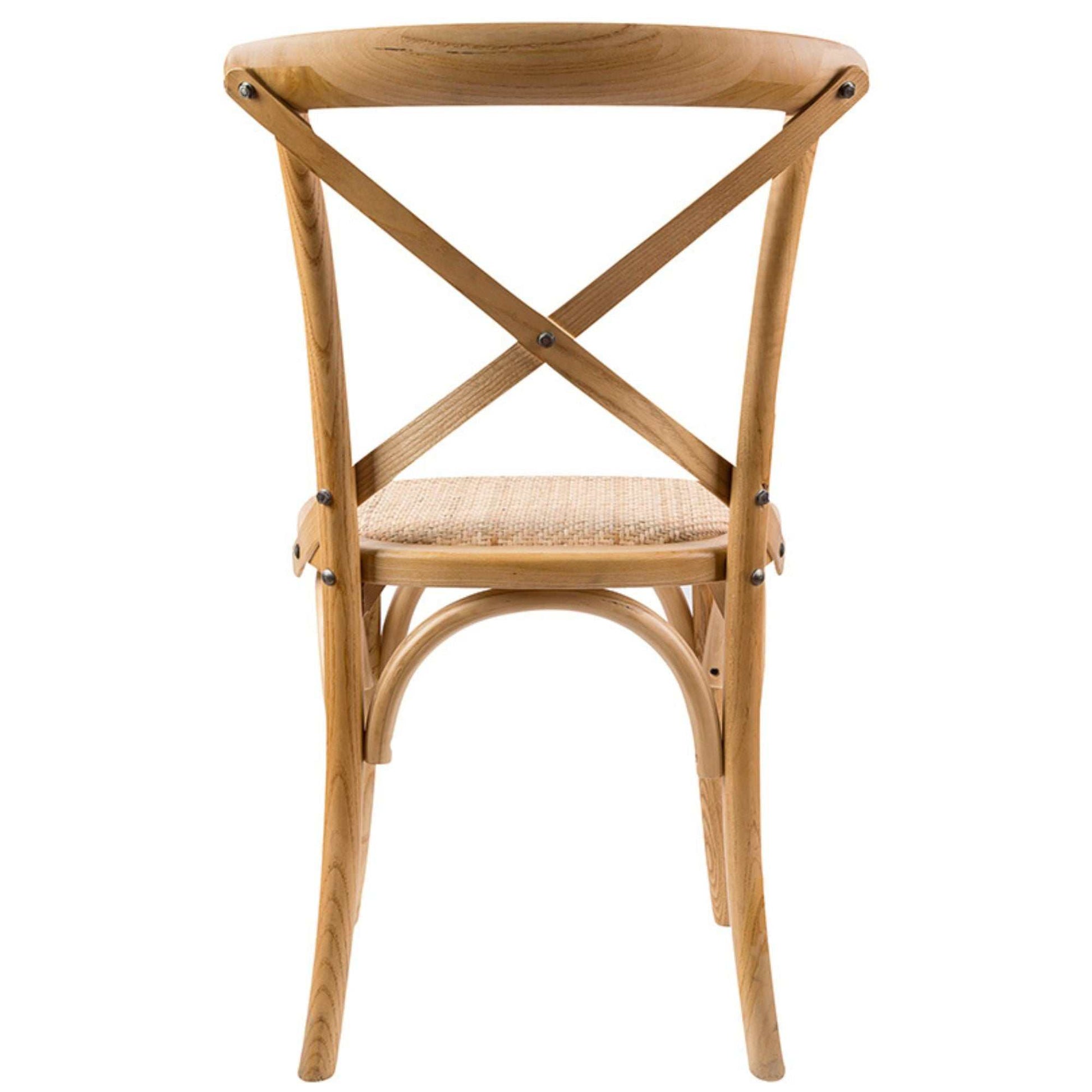 Aster Crossback Dining Chair Set of 6 Solid Birch Timber Wood Ratan Se