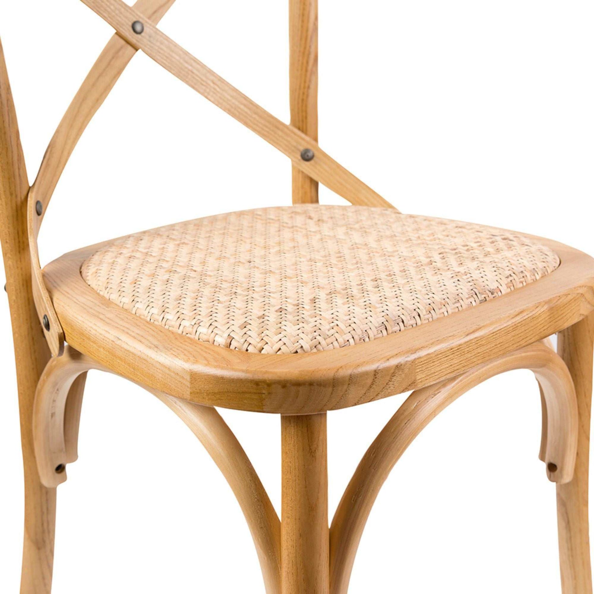 Aster Crossback Dining Chair Set of 6 Solid Birch Timber Wood Ratan Se