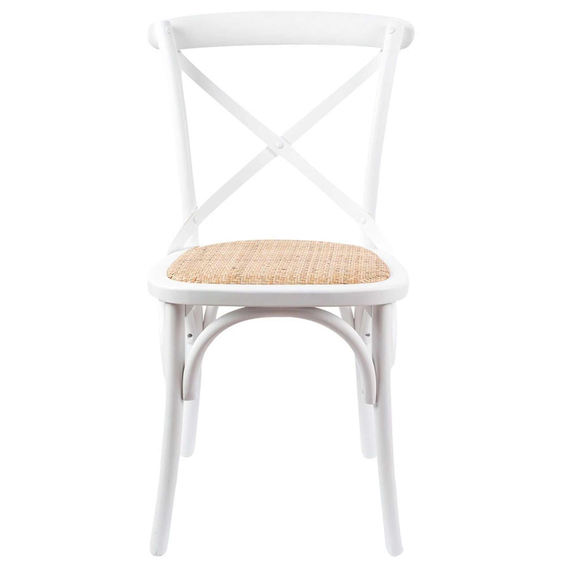 Aster Crossback Dining Chair Set of 6 Solid Birch Timber Wood Ratan Se