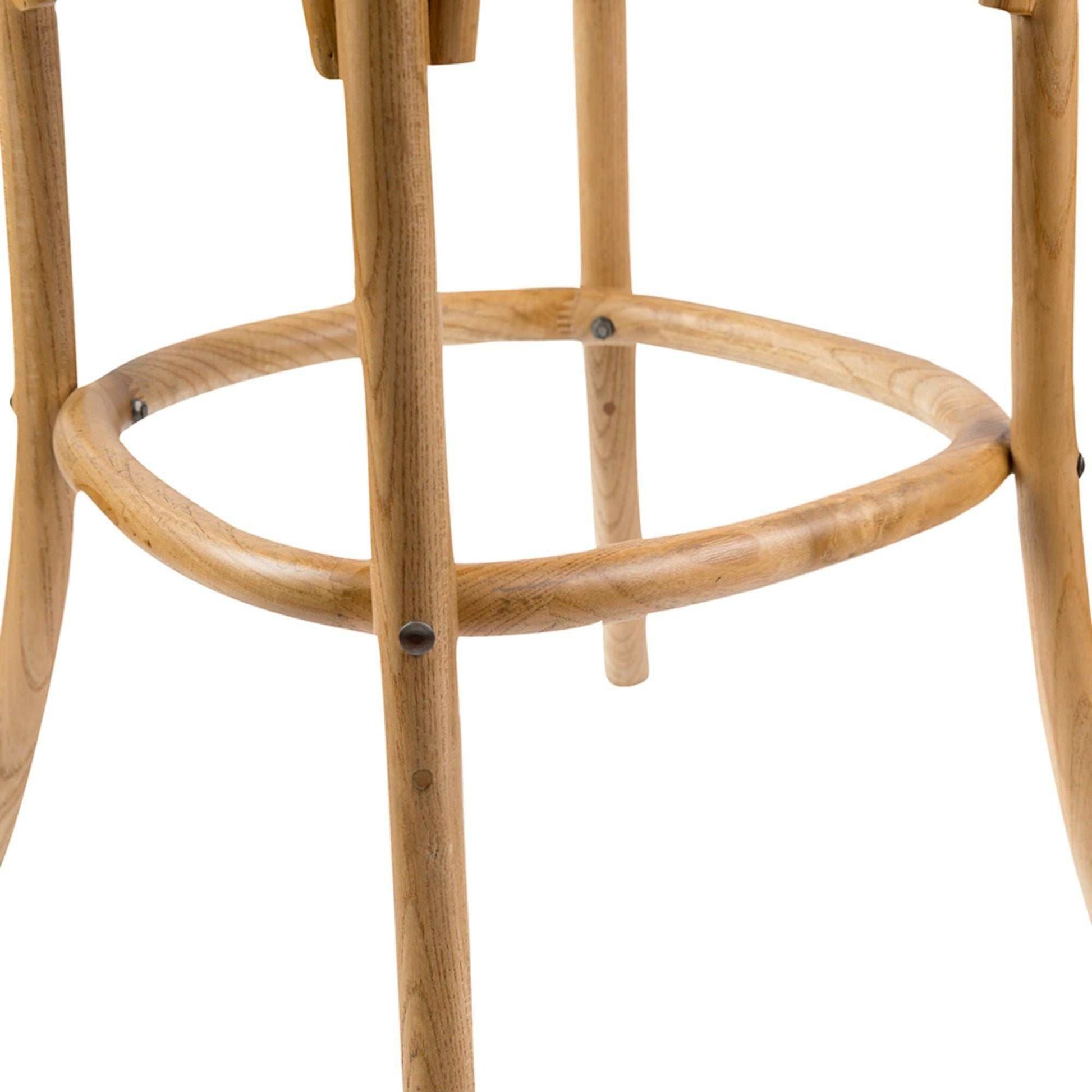 Aster 4pc Crossback Bar Stools Dining Chair Solid Birch Timber Rattan 