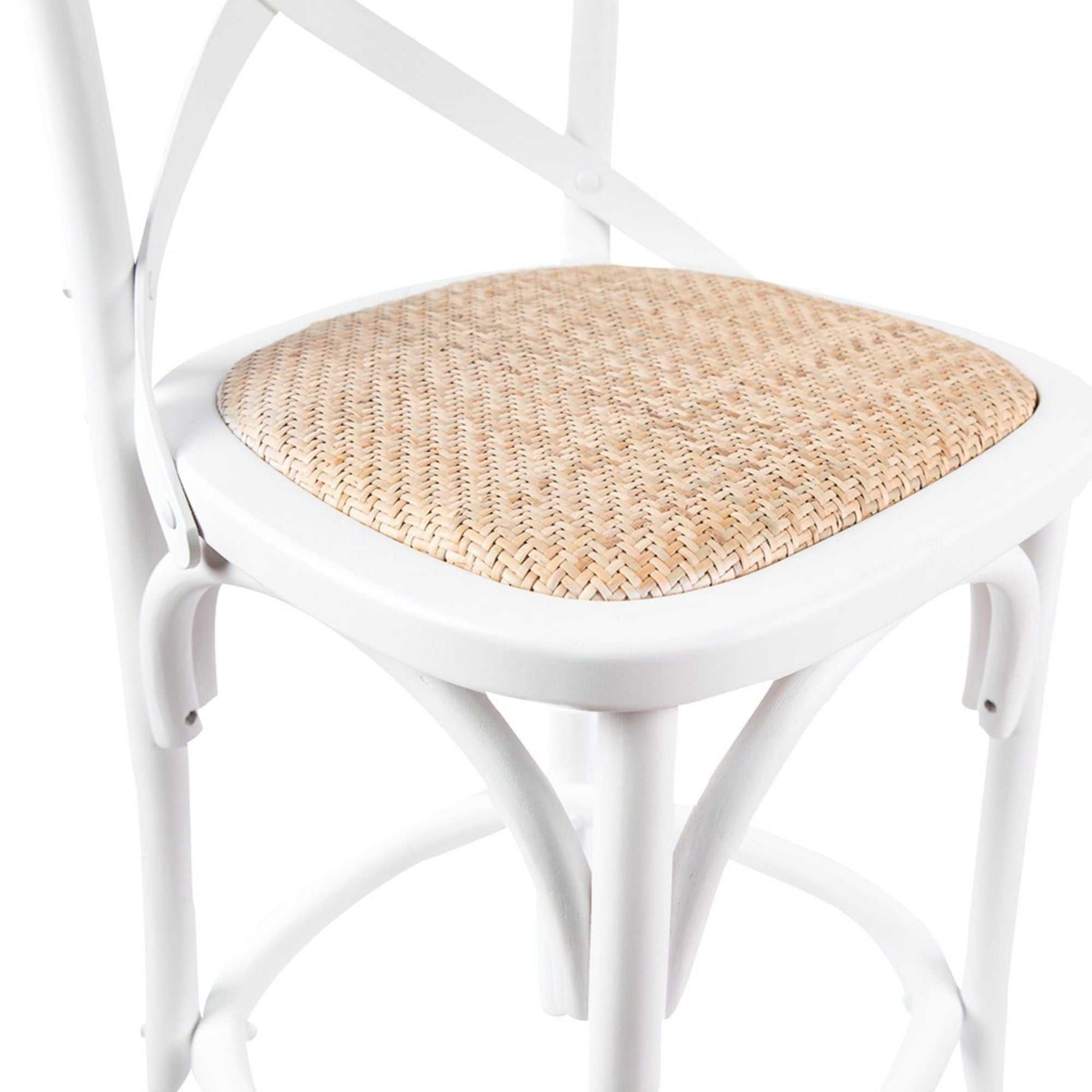 Aster 4pc Crossback Bar Stools Dining Chair Solid Birch Timber Rattan 