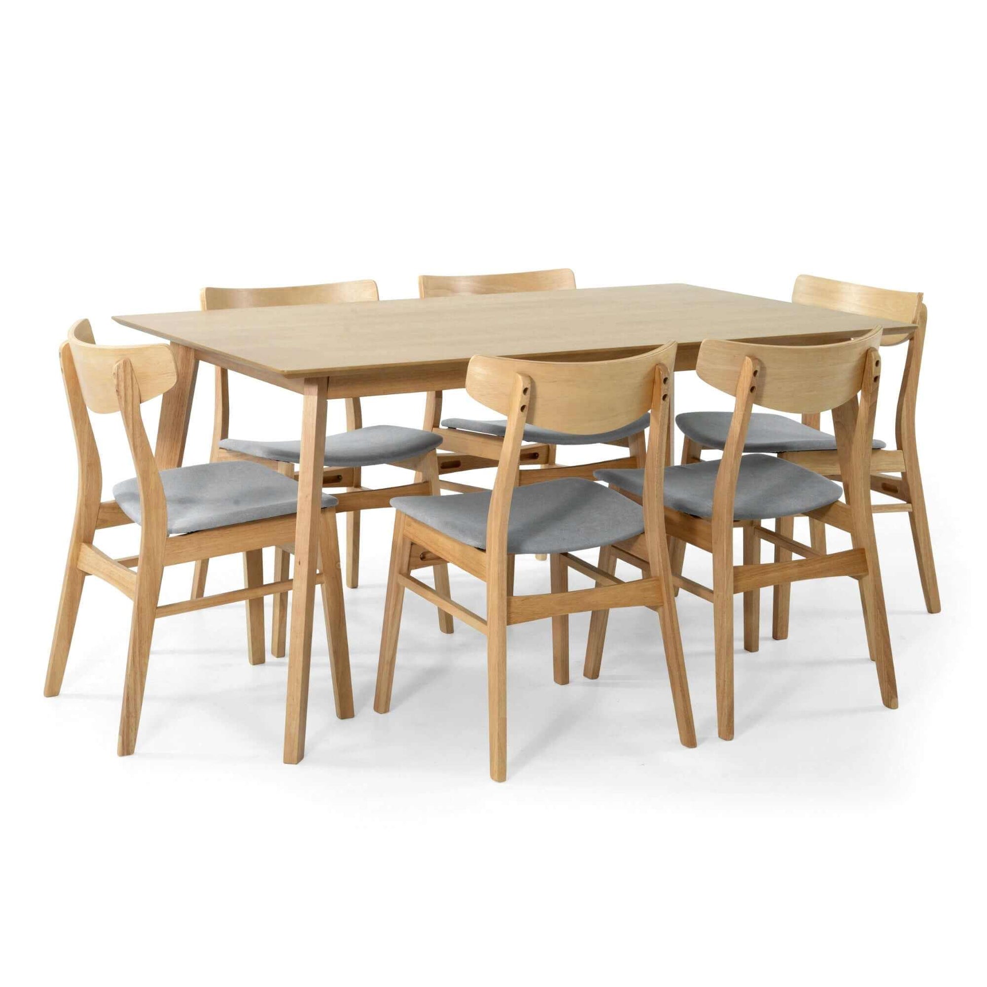 Cusco Scandinavian Dining Set 7pc 150cm Table and 6 Chair
