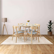 Cusco 5 pc Dining Table Set 100cm and 4 Fabric Seat Scandinavian Chair