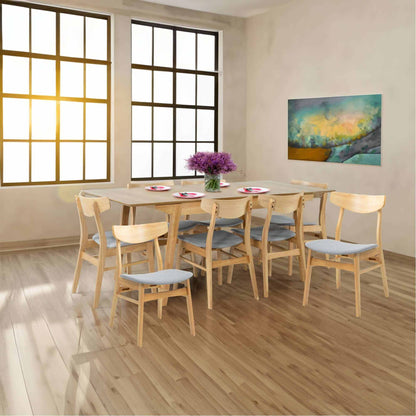 Cusco 9pc Set Dining Set 150 - 190cm Extendable Table 8 Chair Scandina