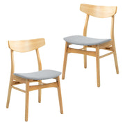 Cusco Fabric Seat Scandinavian Style Dining Chairs Set of 2