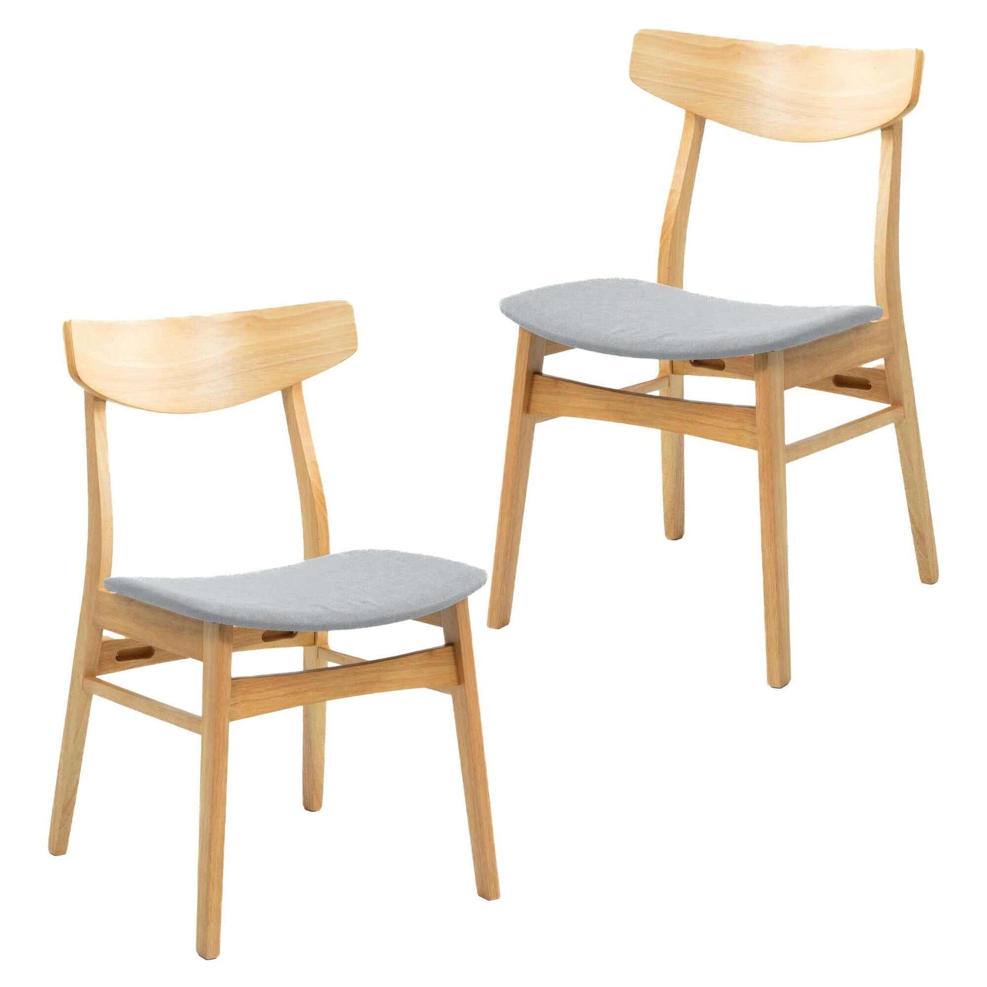 Cusco Fabric Seat Scandinavian Style Dining Chairs Set of 2