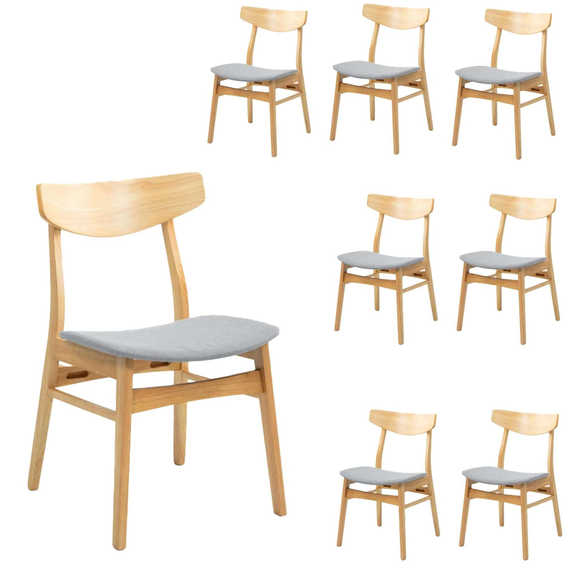 Cusco 8pc Set Scandi Dining Chairs