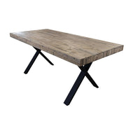 Anika Solid Pine Dining Table 180cm - Smoke