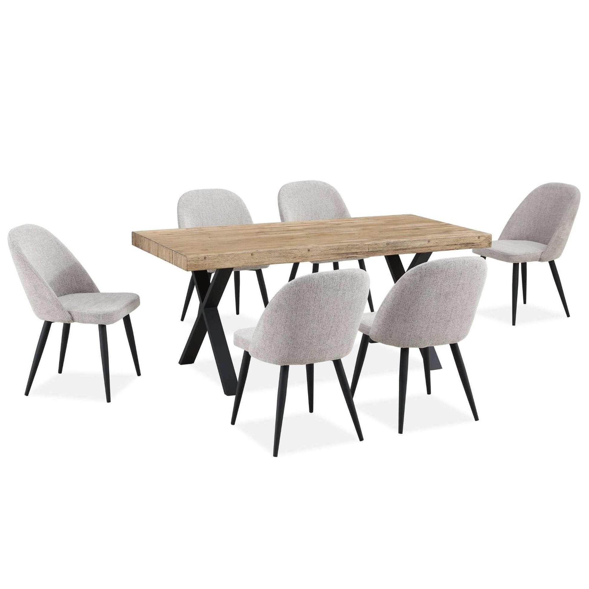 Anika 7 piece Dining Room Set With Table And Chair - Smoke