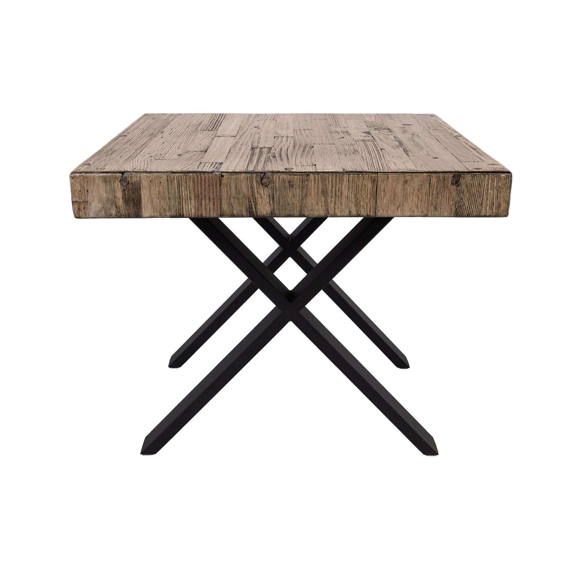 Anika 60cm Side Table Laminated Pine Top Metal Leg - Smoke