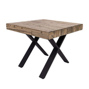 Anika 60cm Side Table Laminated Pine Top Metal Leg - Smoke