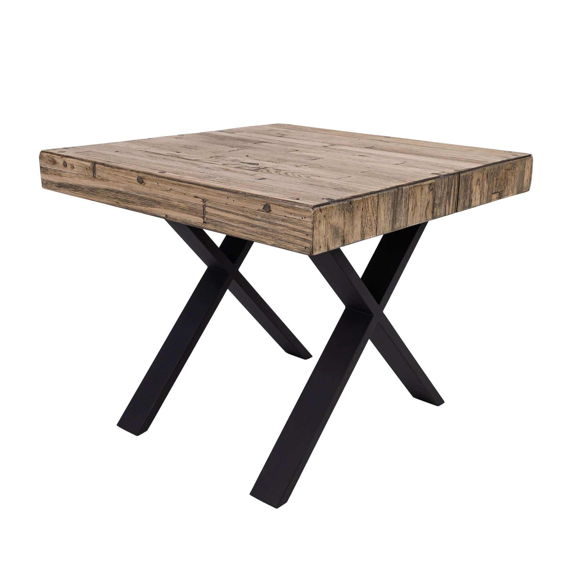Anika 60cm Side Table Laminated Pine Top Metal Leg - Smoke