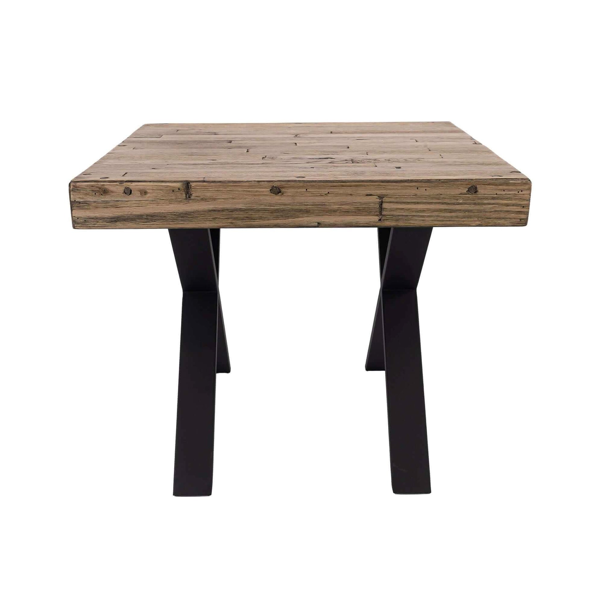Anika 60cm Side Table Laminated Pine Top Metal Leg - Smoke
