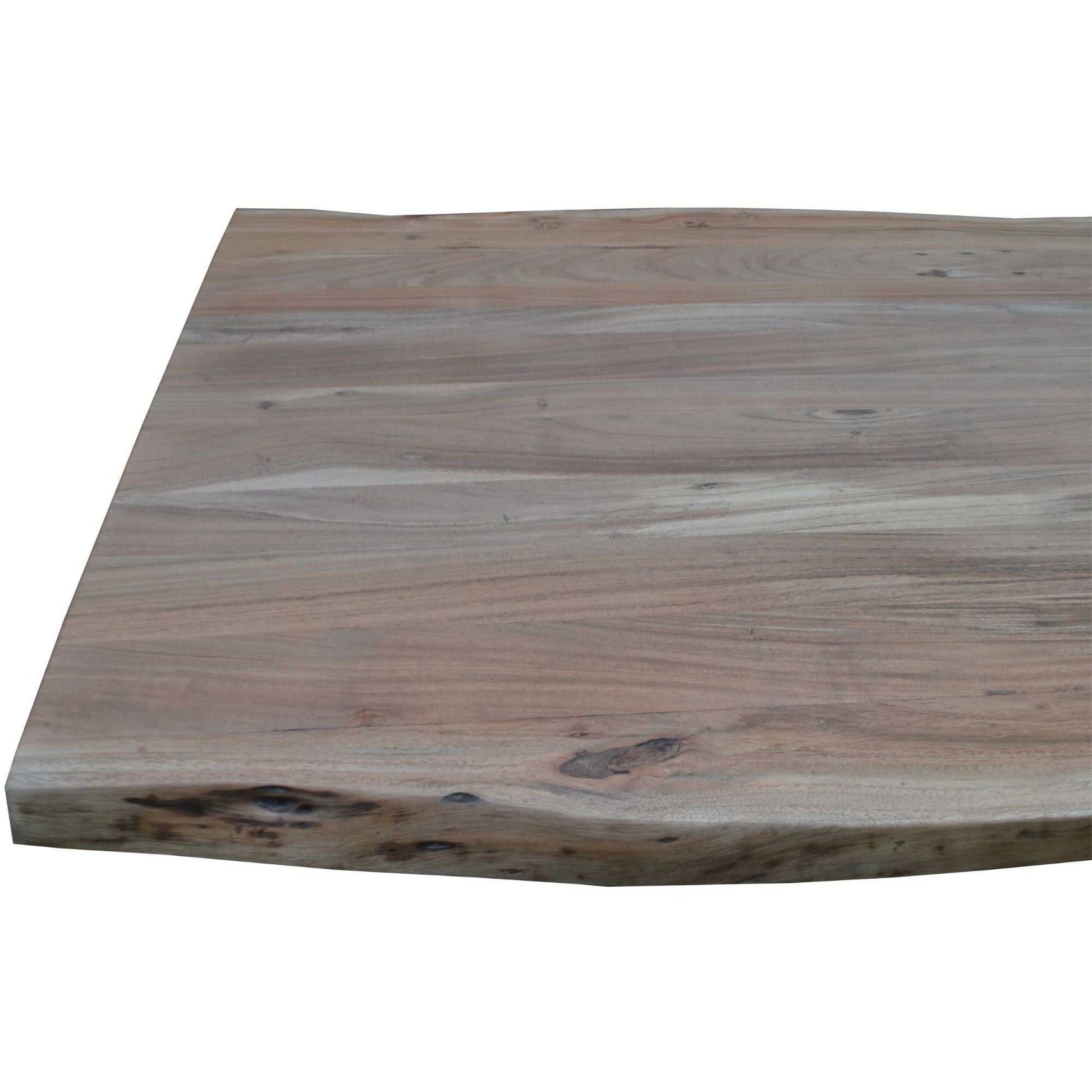 Lantana 7pc 210cm Live Edge Dining Table And Black Chair Set