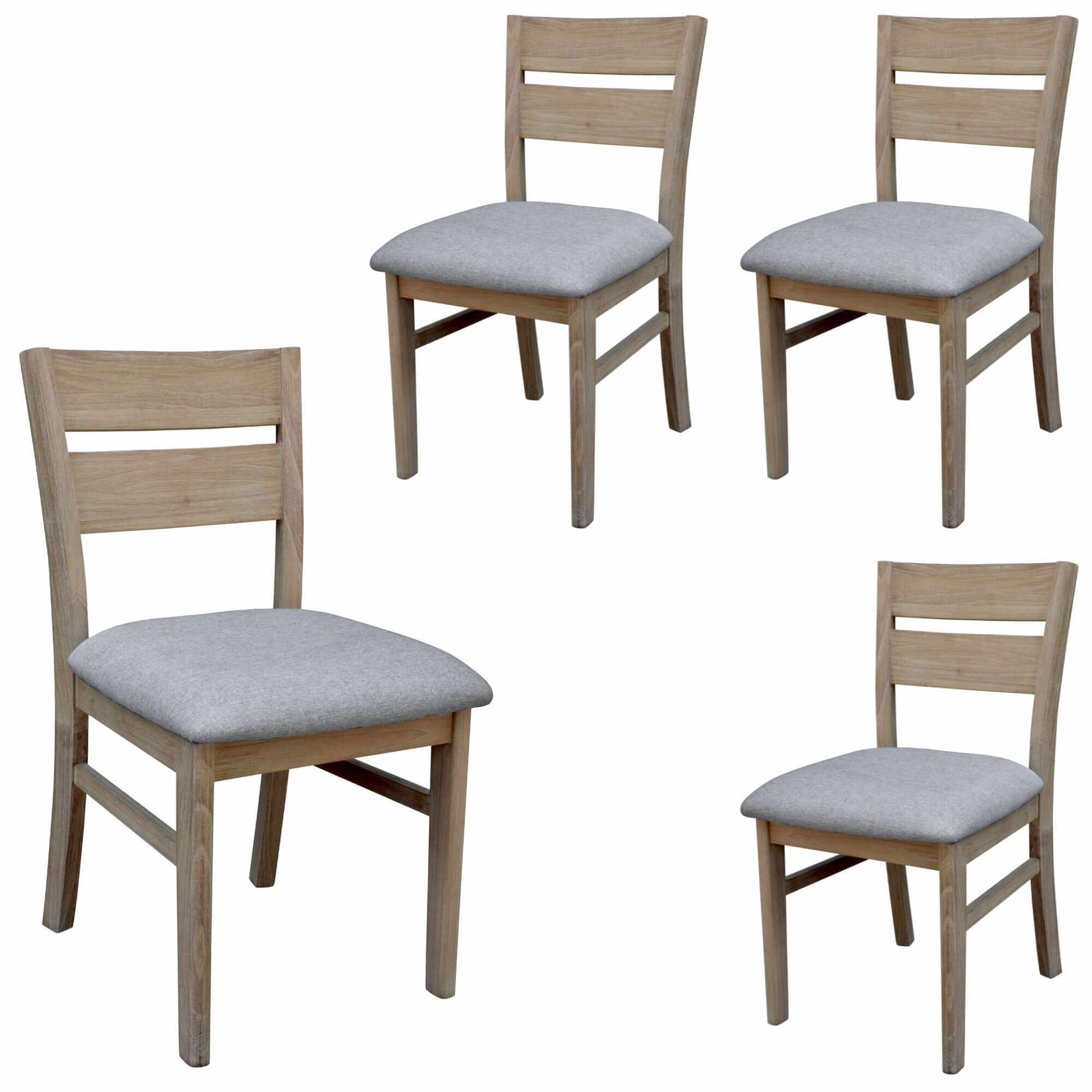 Tyler 4pc Set Solid Acacia Dining Chairs - Brushed Smoke