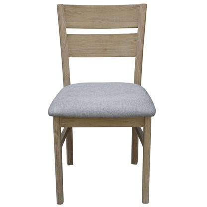 Tyler 4pc Set Dining Chair Fabric Seat Solid Acacia Wood Brushed Smoke