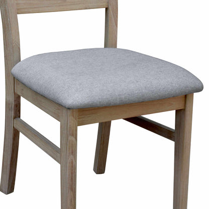 Tyler 4pc Set Dining Chair Fabric Seat Solid Acacia Wood Brushed Smoke