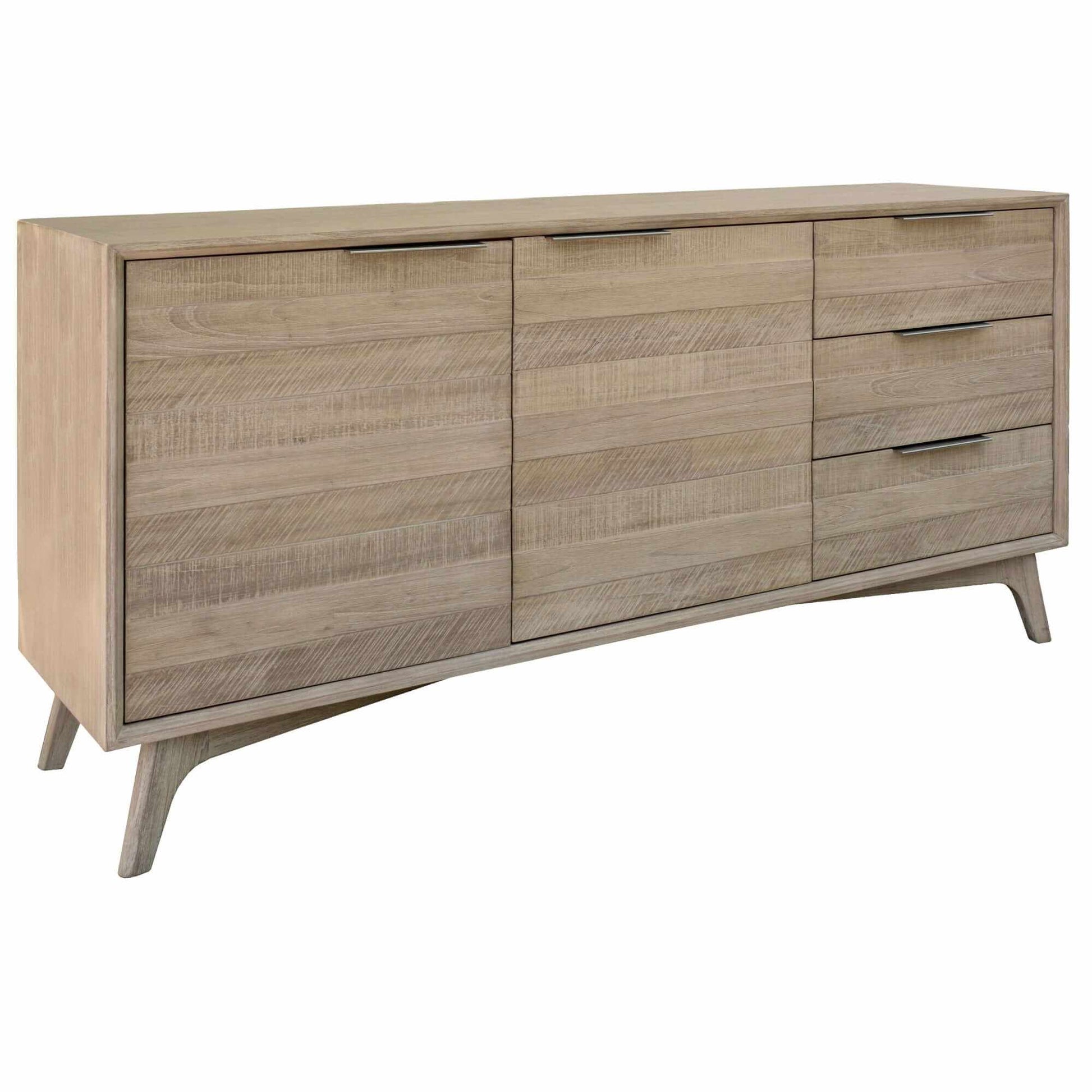 Tyler 166cm Solid Wood Buffet Table 2 Door 3 Drawer - Brushed Smoke