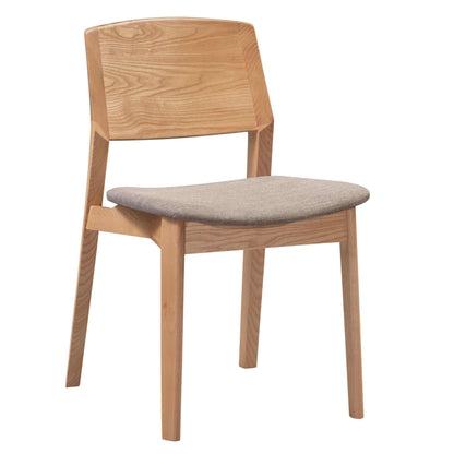 Emilio 6pc Set Dining Chairs Fabric Seat Scandinavian Style Solid Ash 