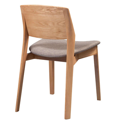 Emilio 6pc Set Dining Chairs Fabric Seat Scandinavian Style Solid Ash 