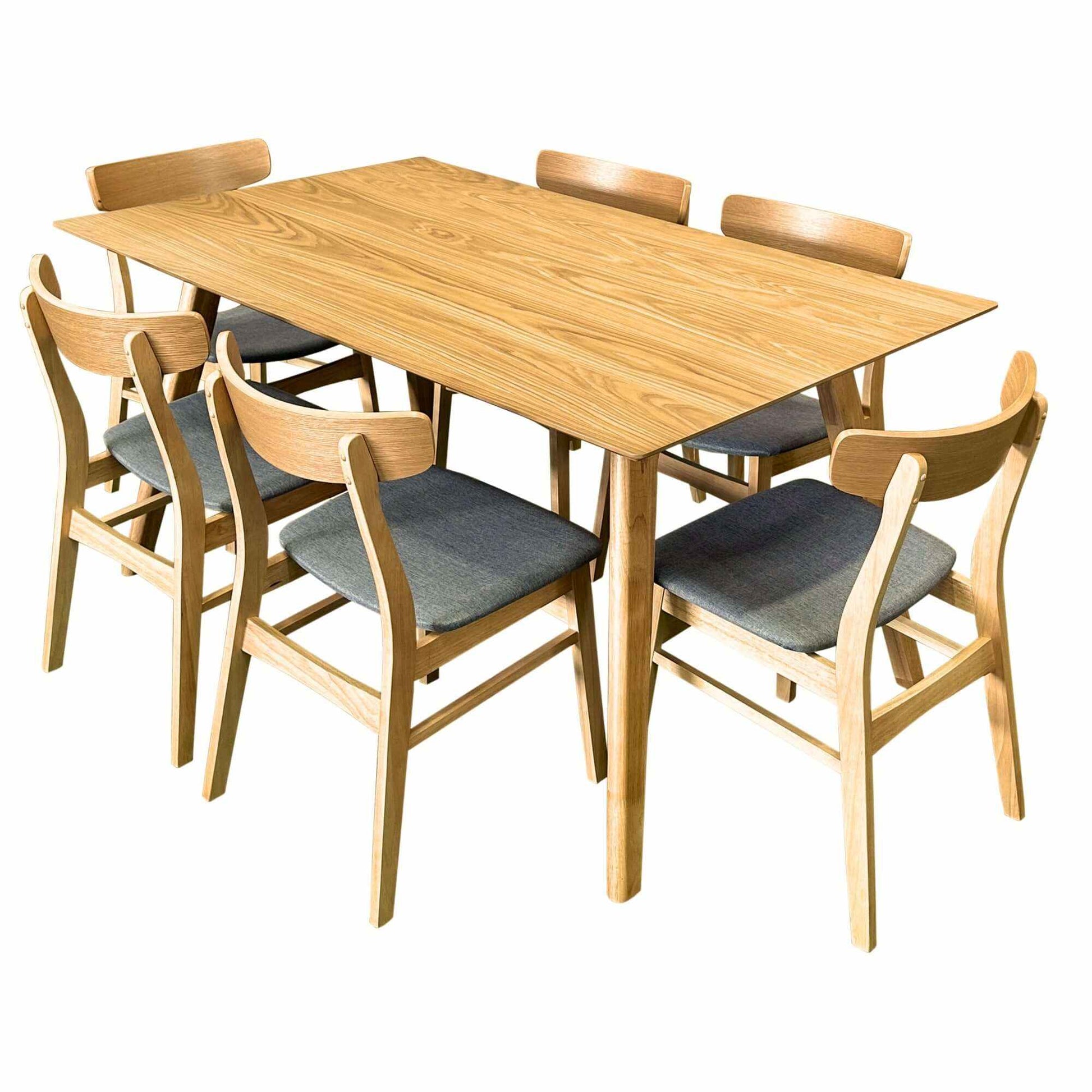 Oscar 7pc Scandinavian Dining Table and Chairs