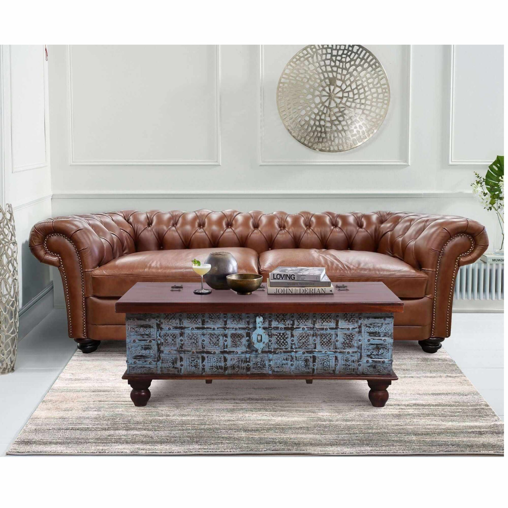Konark Antique Handcrafted Mango Wood Coffee Table