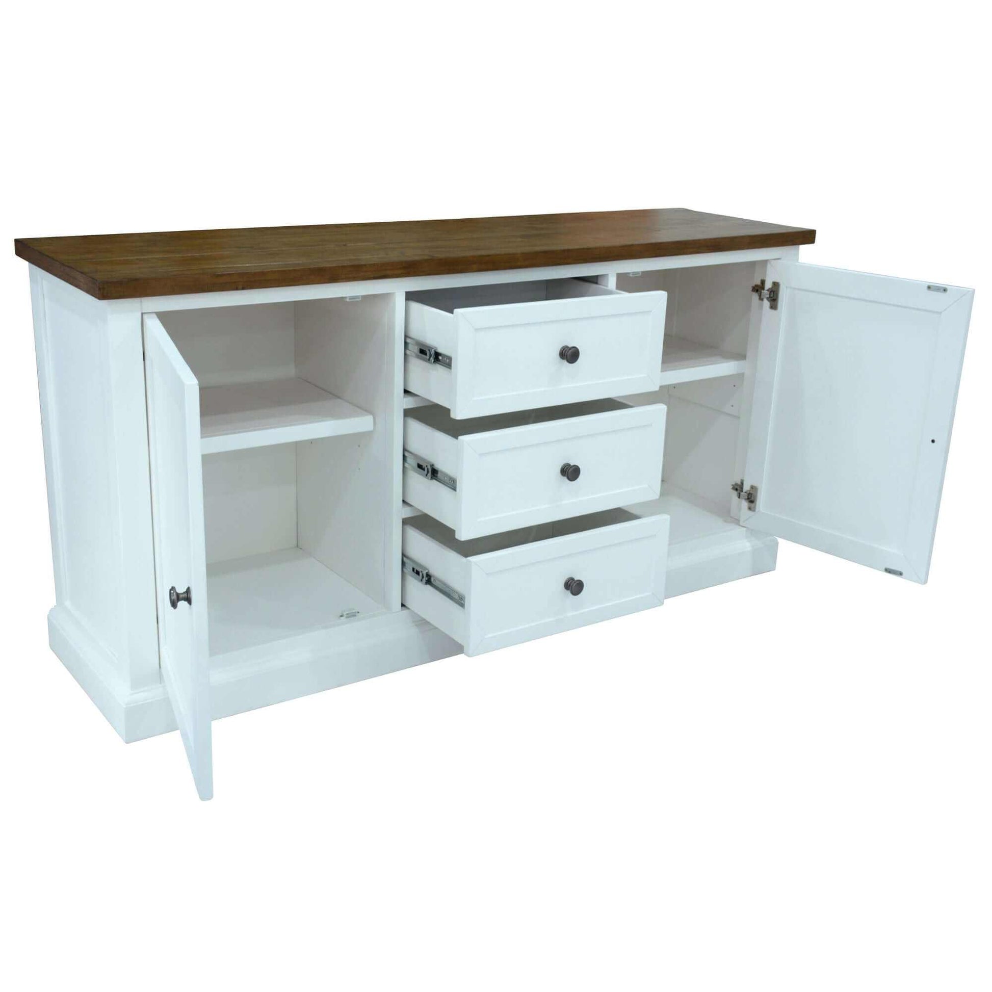 Norah Solid Acacia Timber Sideboard Buffet Table 165cm 2 Door 3 Drawer
