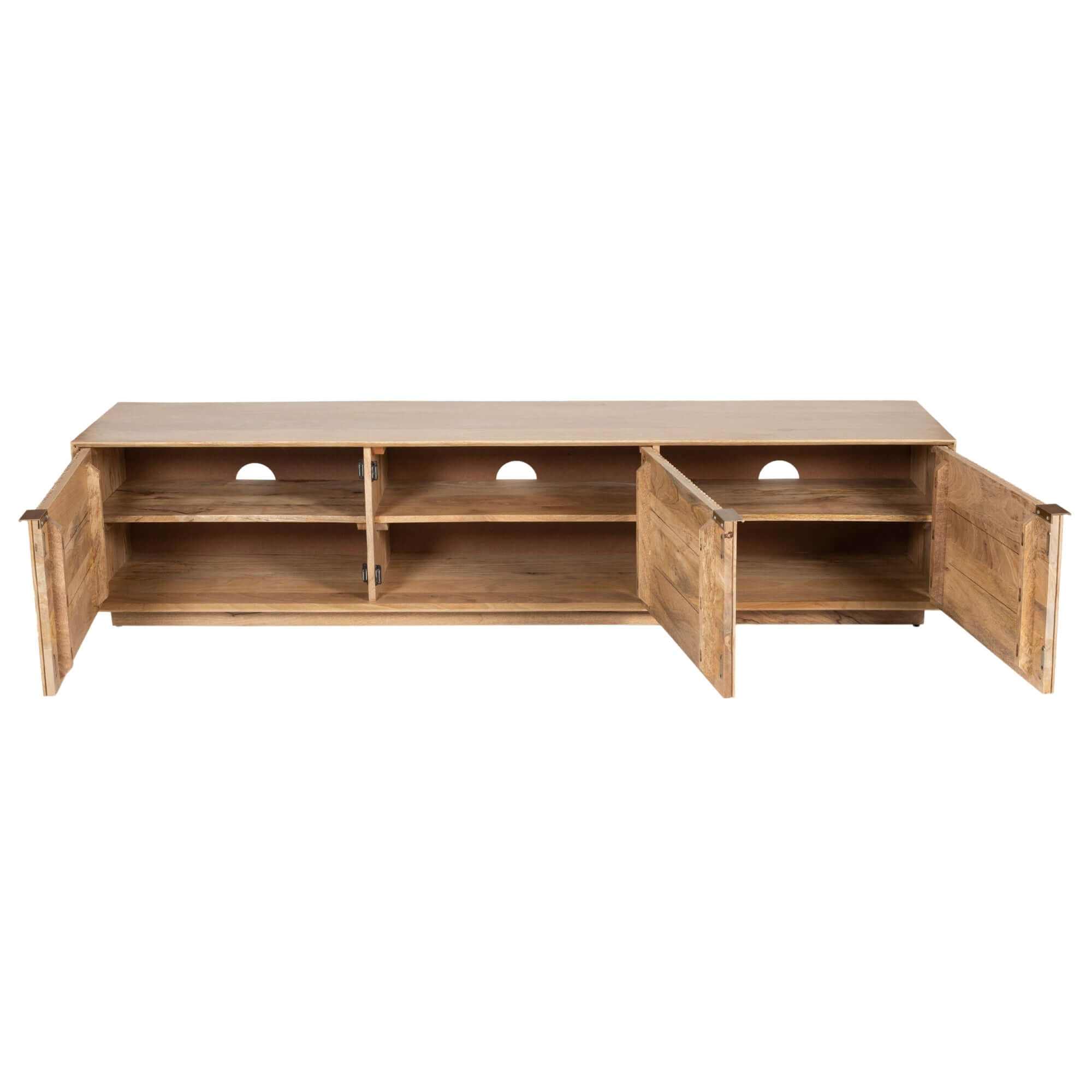 natural wood tv console