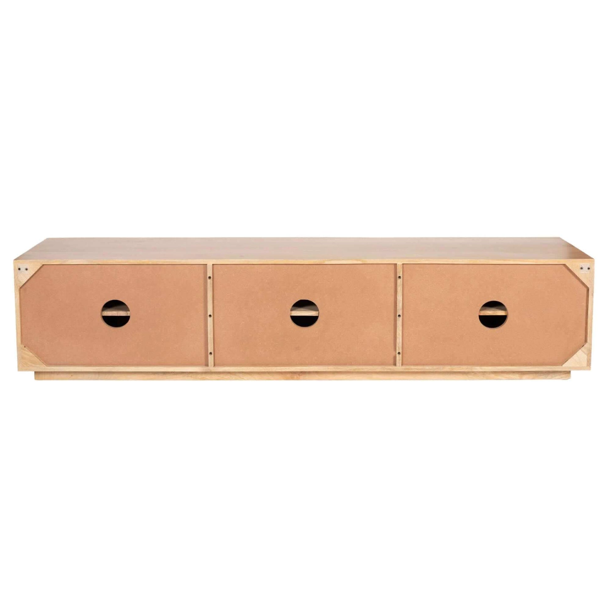 Cyrus Natural Wood TV Console 200cm 3 Door