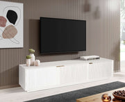 Cyrus 3 Door Solid Mango Wood White TV Cabinet 200cm
