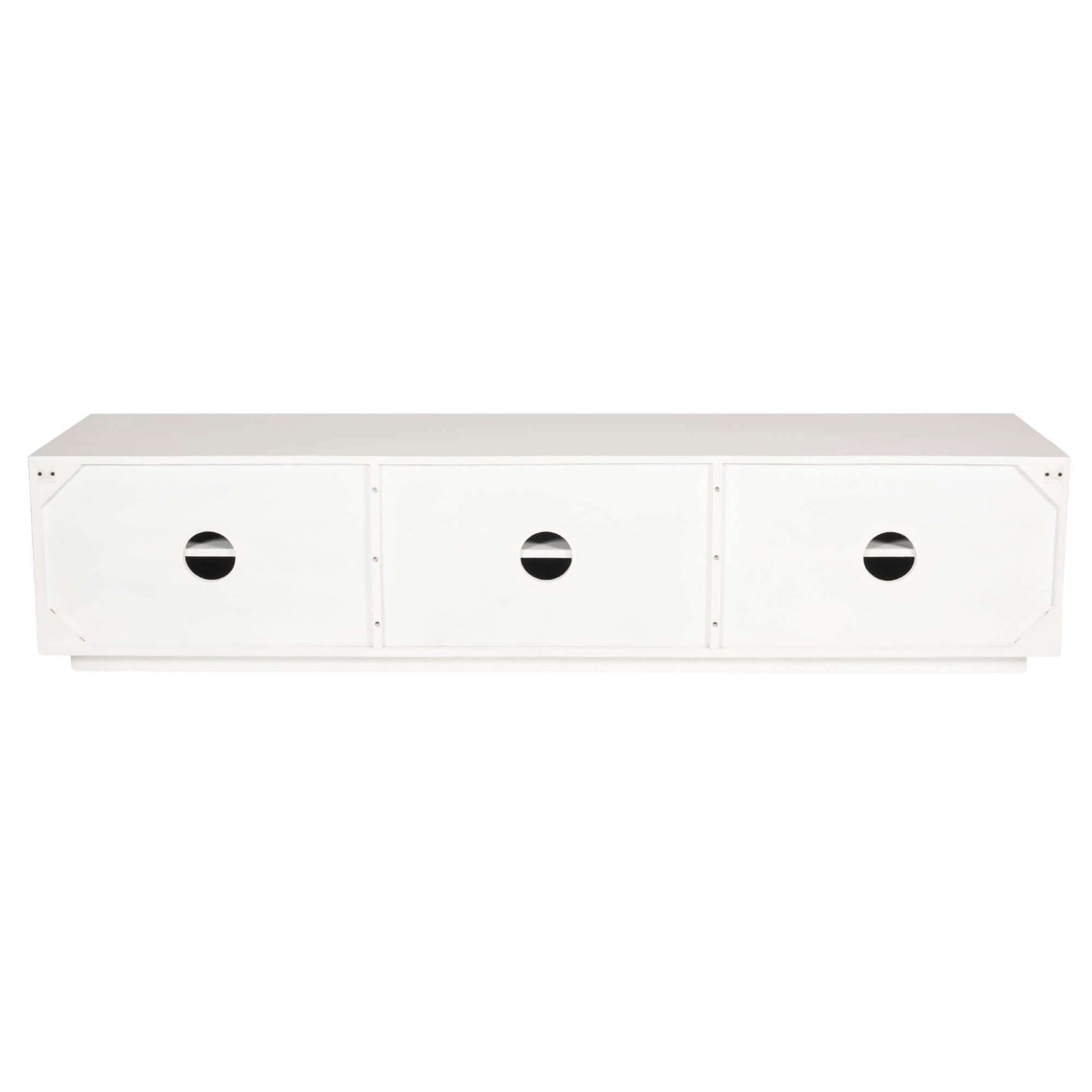 Cyrus 3 Door Solid Mango Wood White TV Cabinet 200cm