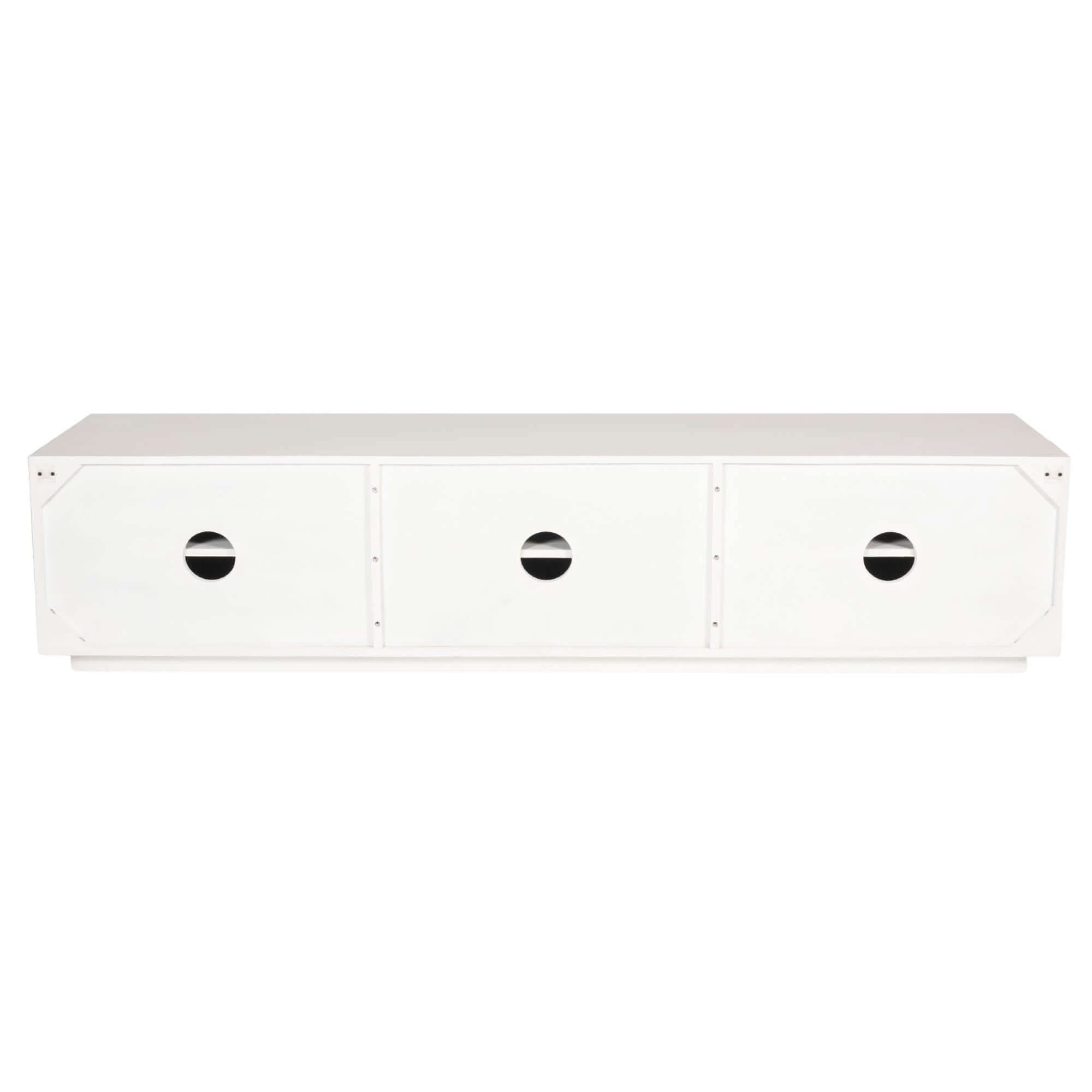 Cyrus 3 Door Solid Mango Wood White TV Cabinet 200cm