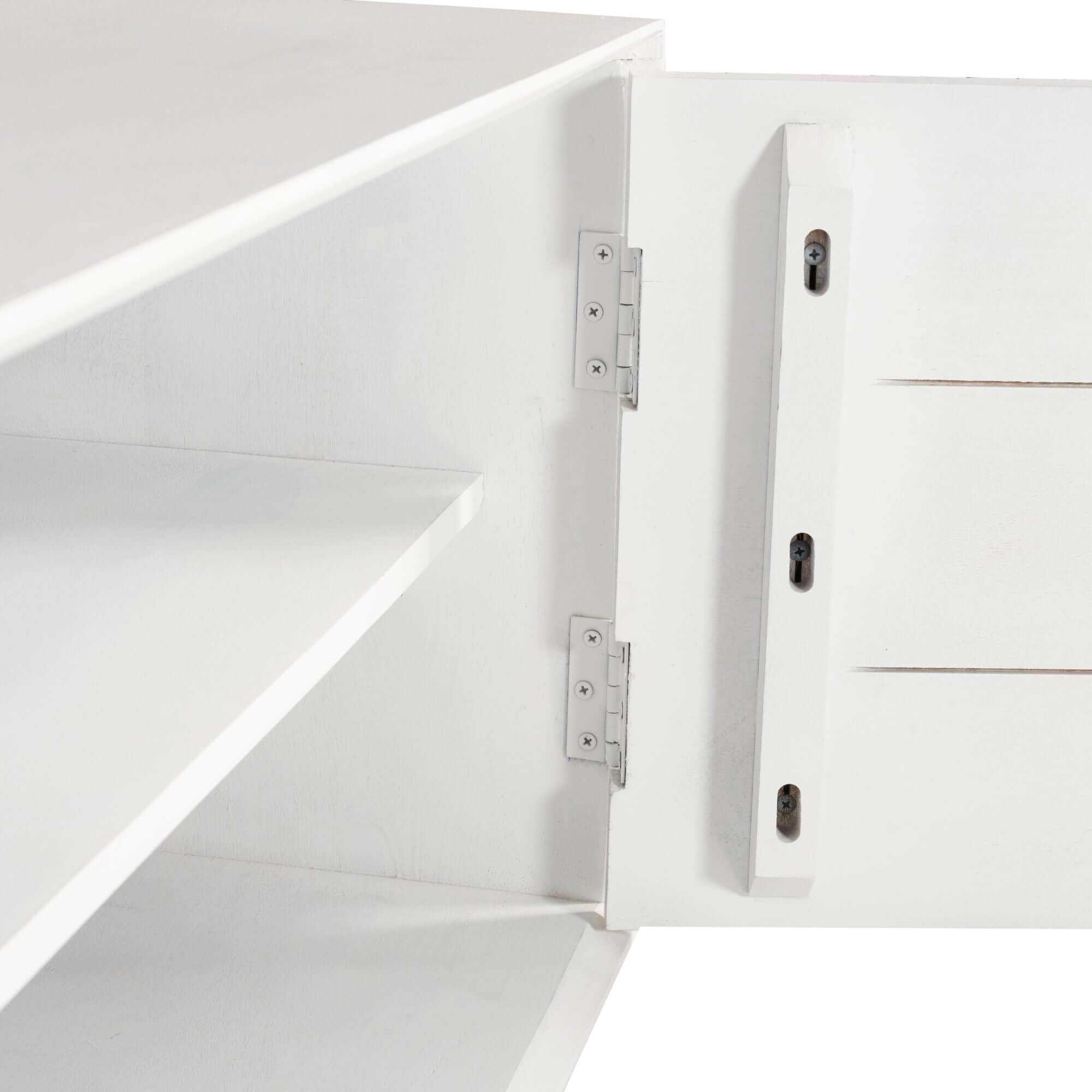Cyrus 3 Door Solid Mango Wood White TV Cabinet 200cm