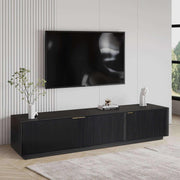 Cyrus 200cm 3 Door Mango Wood Mid Century TV Stand - Black