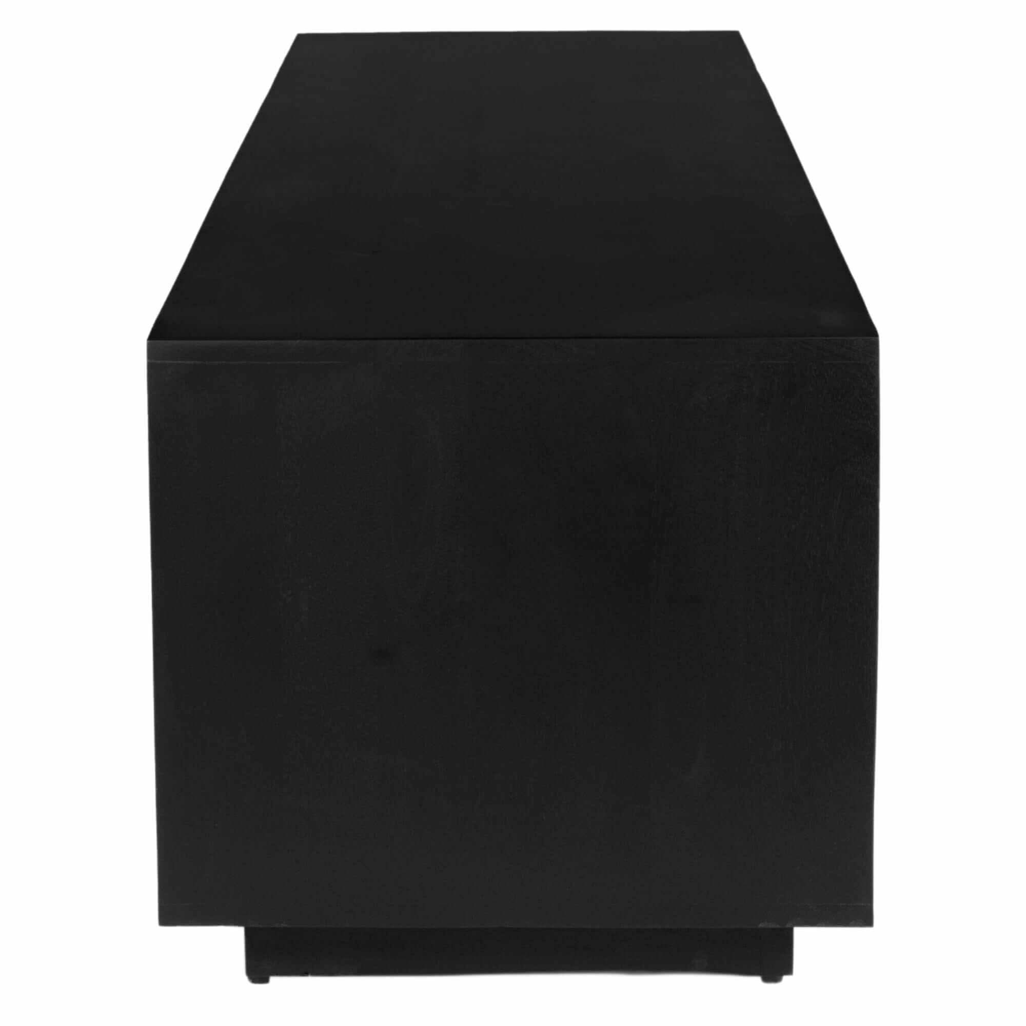 Cyrus 200cm 3 Door Mango Wood Mid Century TV Stand - Black