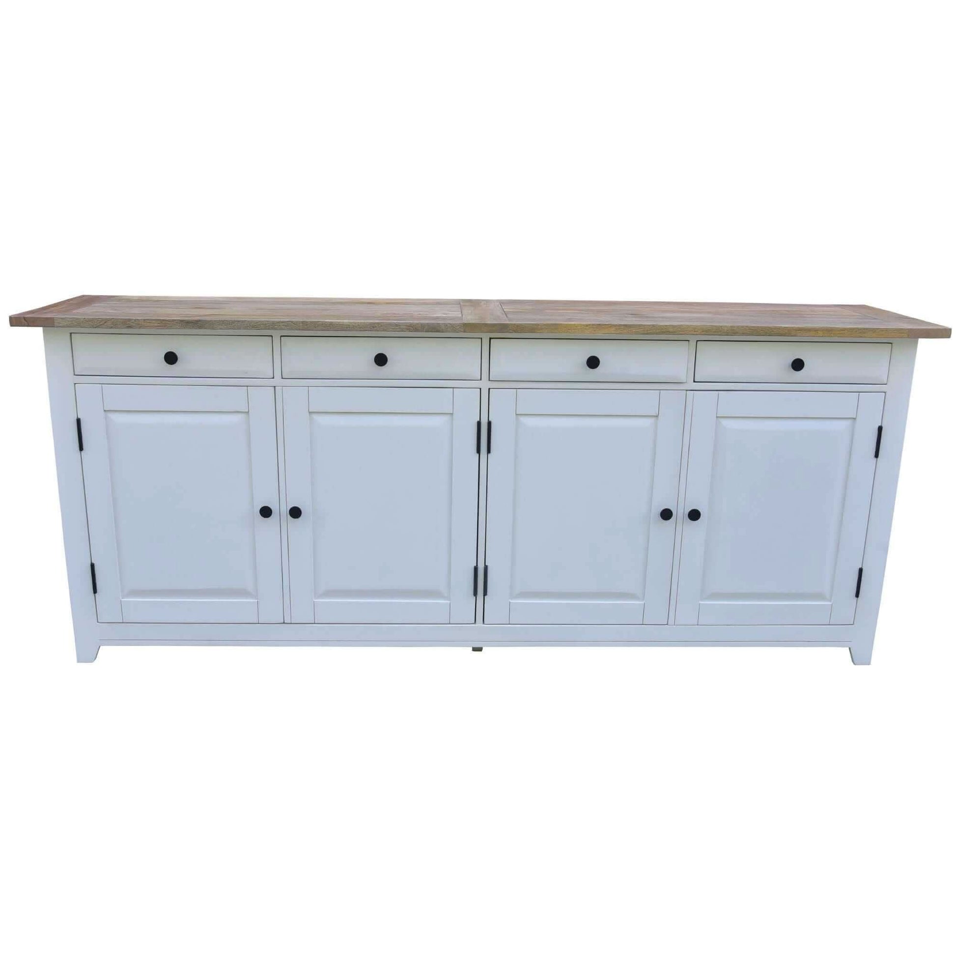 Lavasa Farmhouse Sideboard Cabinet 208cm 4 Doors and Drawers