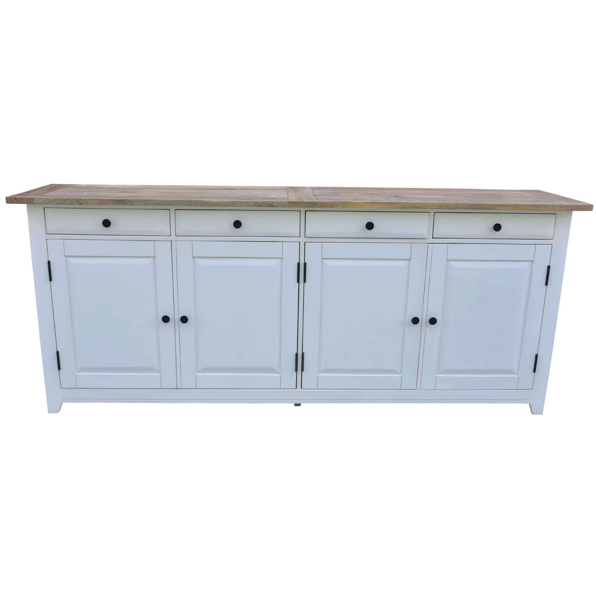 Lavasa Farmhouse Sideboard Cabinet 208cm 4 Doors and Drawers
