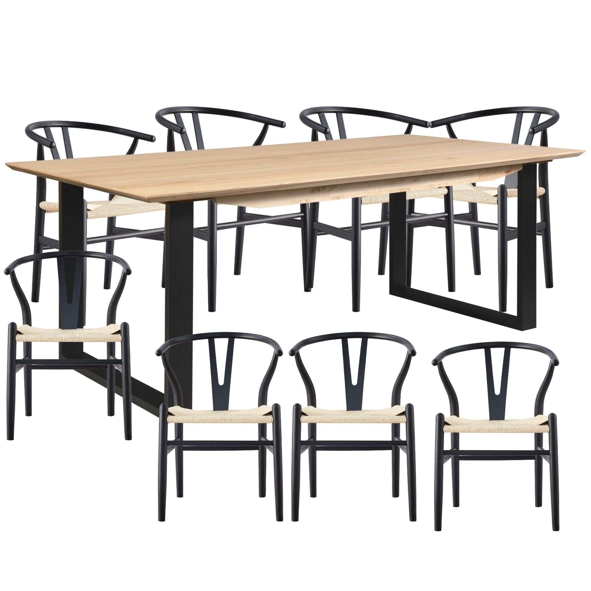 Aconite Solid Messmate Timber 9pc 210cm Dining Table And 8 Chair