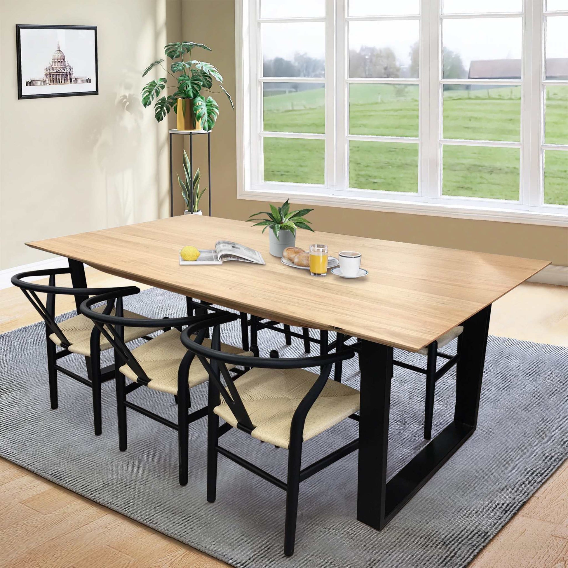 Aconite Solid Messmate Timber 9pc 210cm Dining Table And 8 Chair