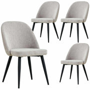Erin Dining Chairs Set of 4 Fabric Seat with Metal Frame - Quartz