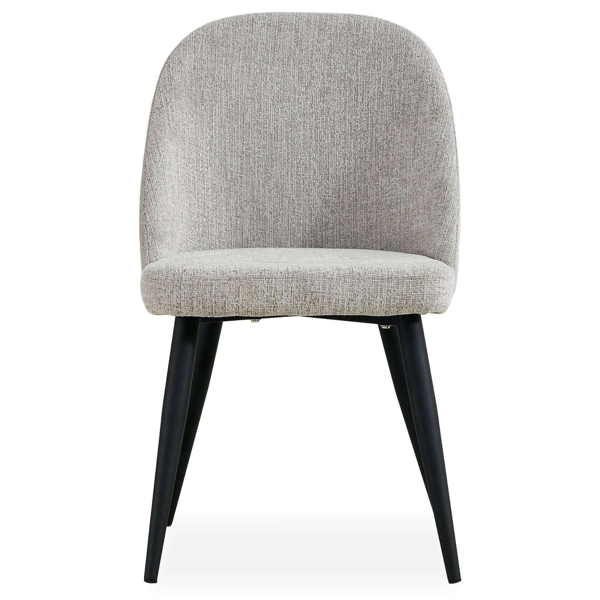Erin Set of 8 Dining Chairs Fabric Seat with Metal Frame - Quartz