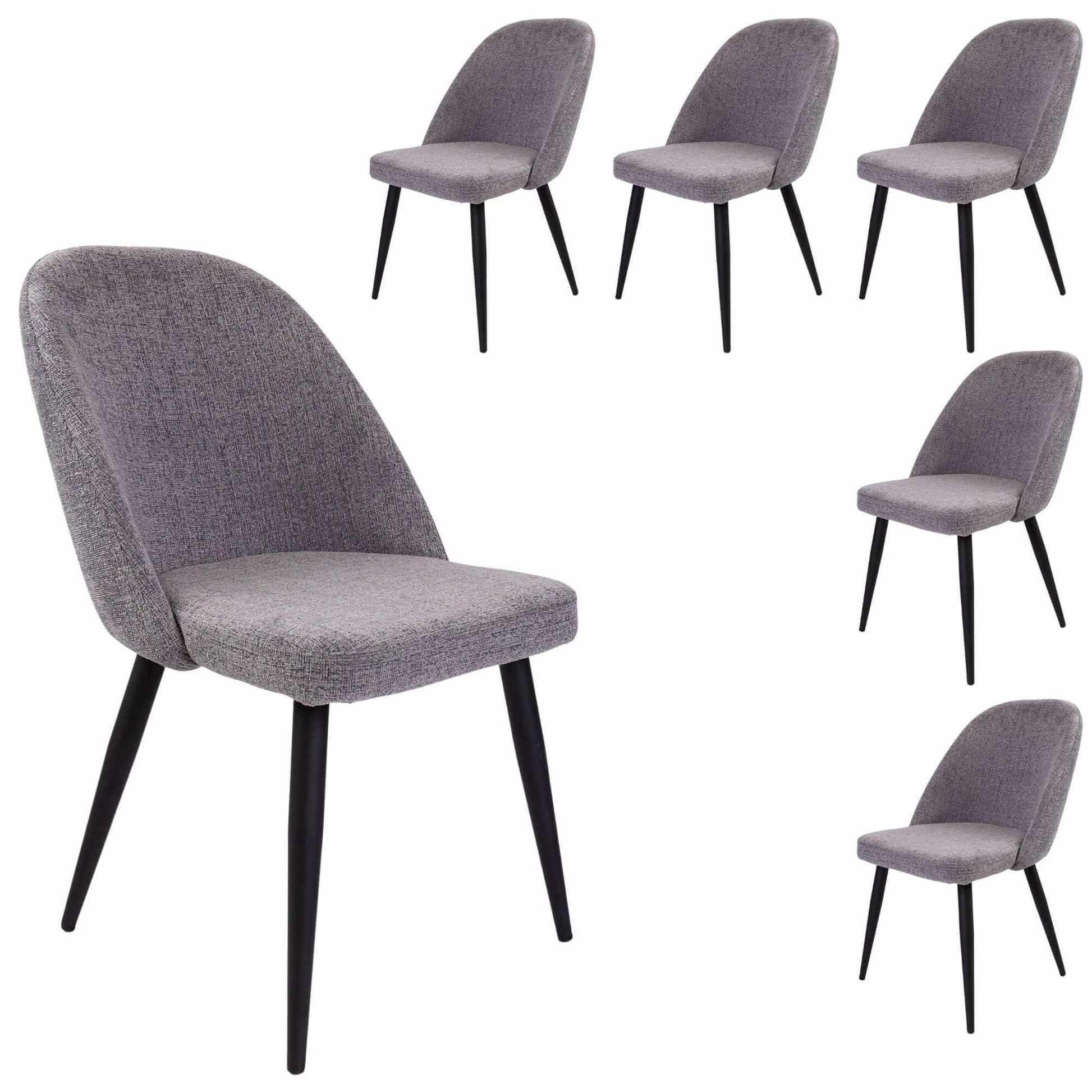 Erin MCM Dining Chairs Set of 6 - Fog