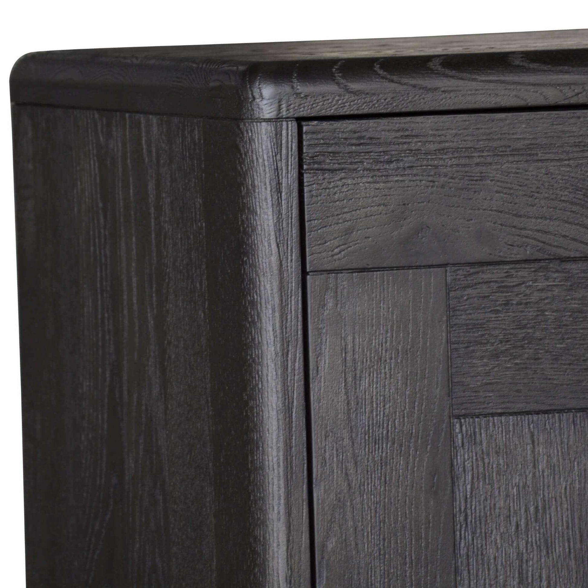 Claire Solid Oak Sideboard 160cm 3 Door - Black