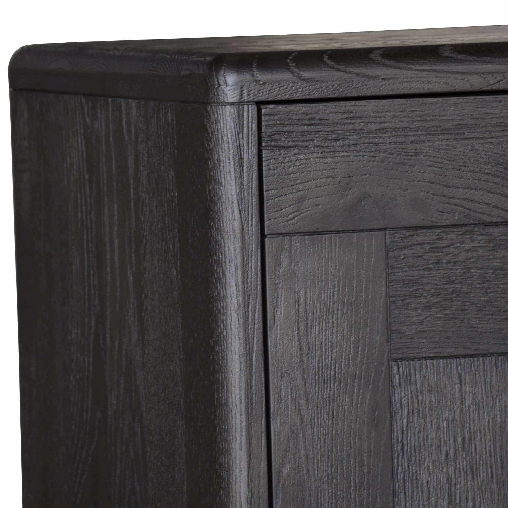 Claire Solid Oak Sideboard 160cm 3 Door - Black