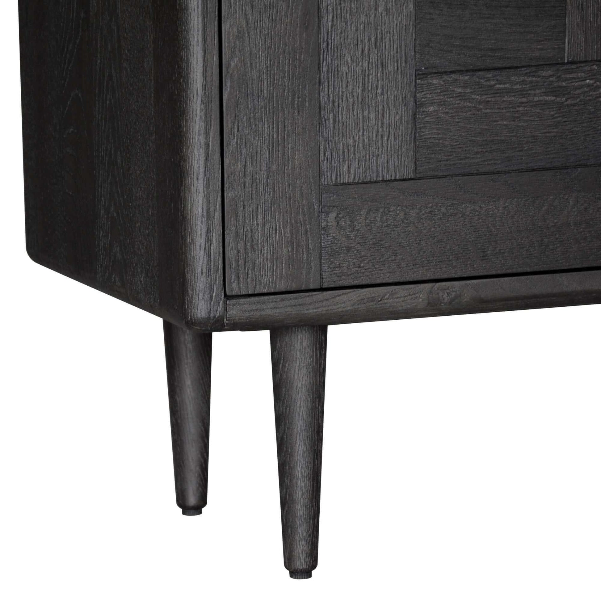 Claire Solid Oak Sideboard 160cm 3 Door - Black
