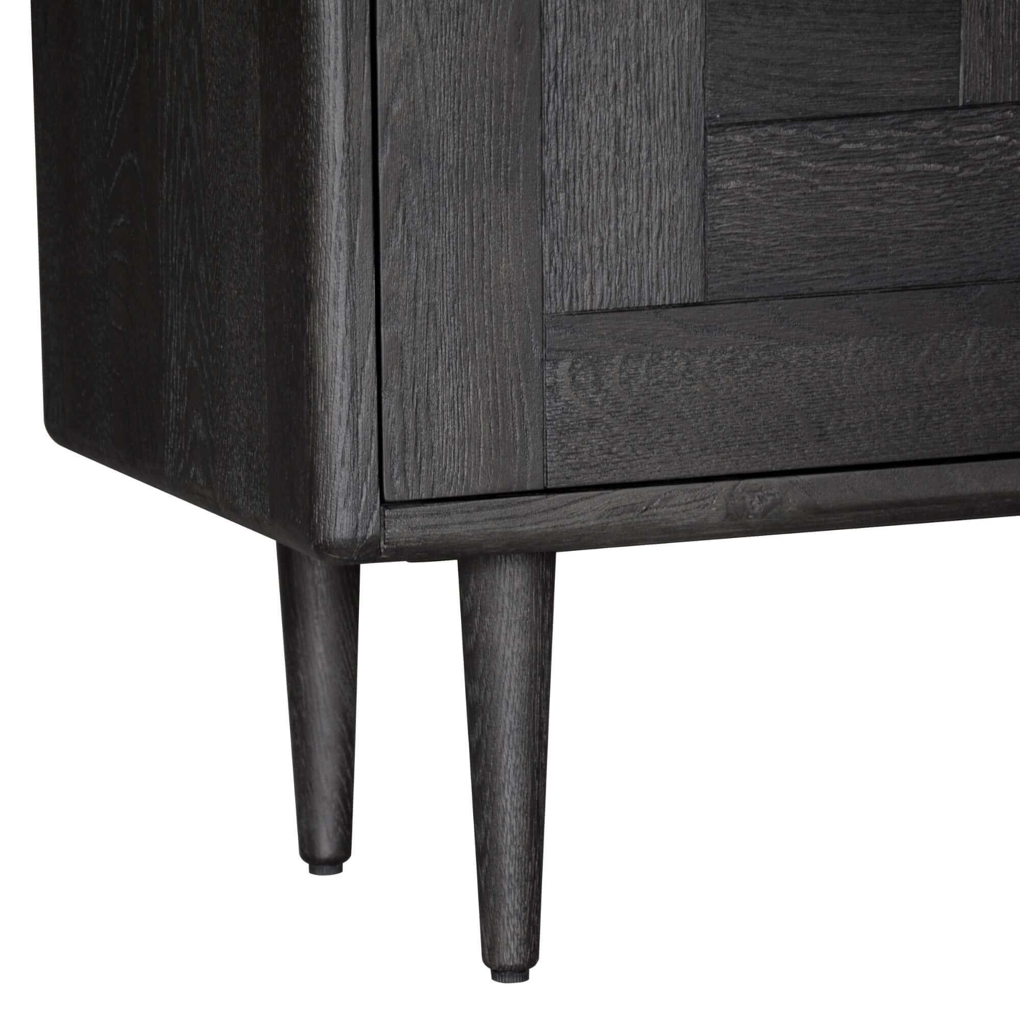Claire Solid Oak Sideboard 160cm 3 Door - Black