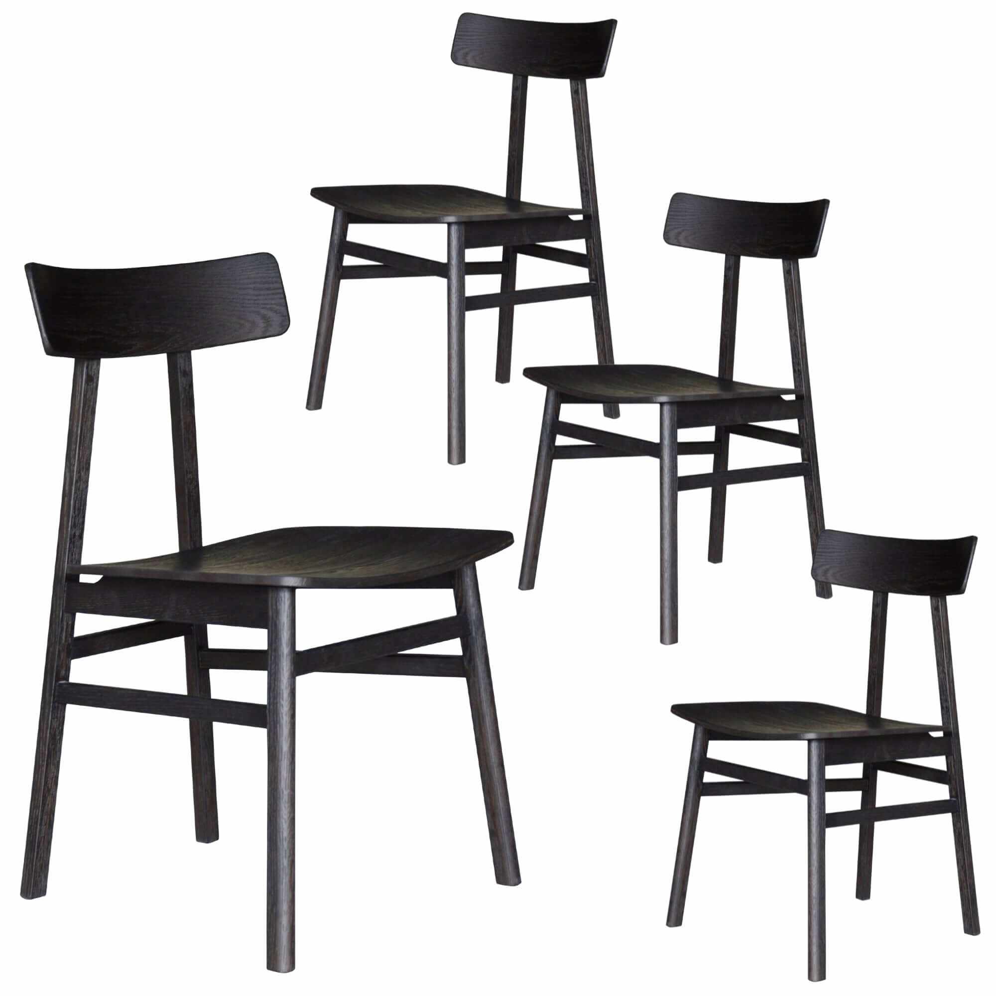 black solid wood chairs