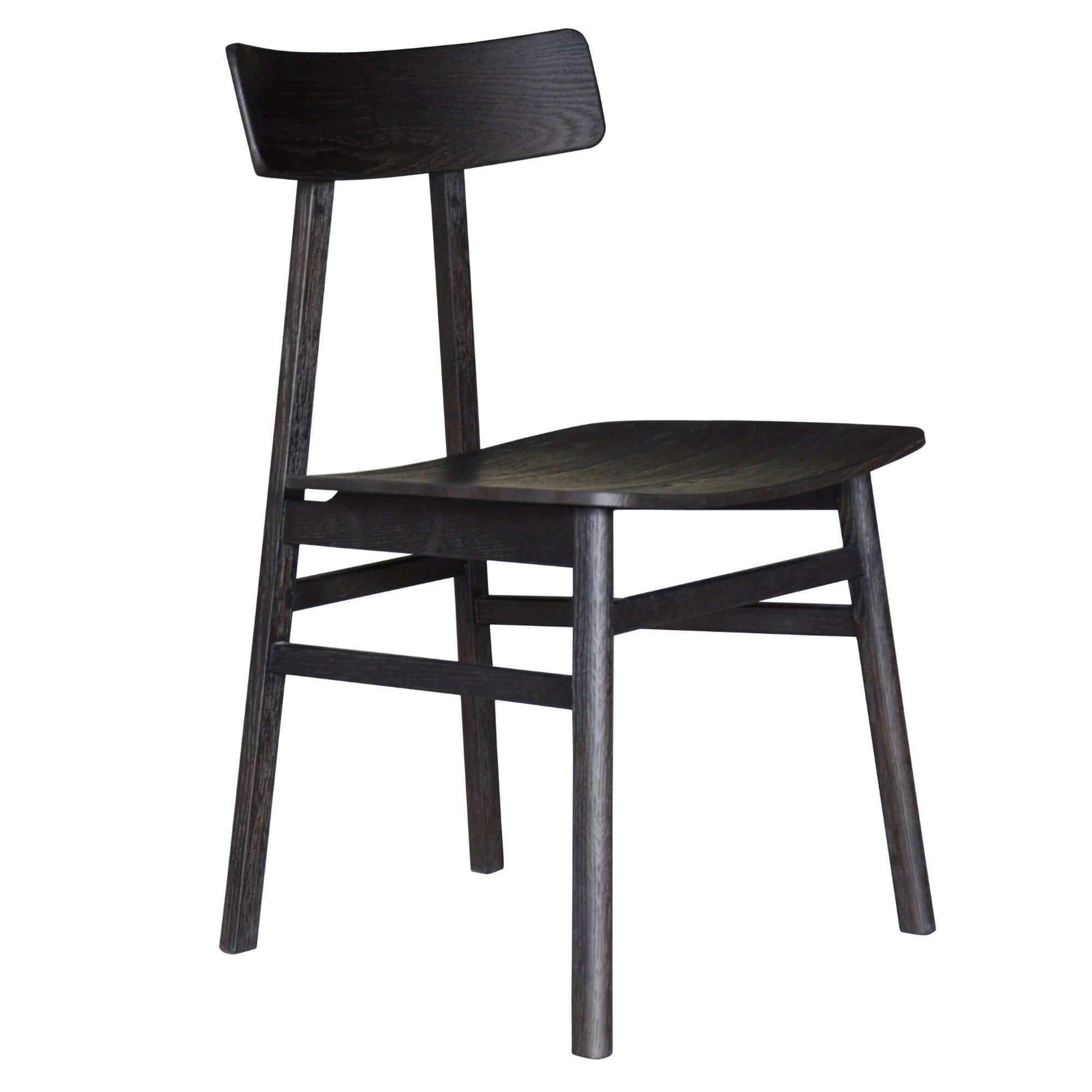 Claire Solid Oak Black Wooden Dining Chairs Set of 4